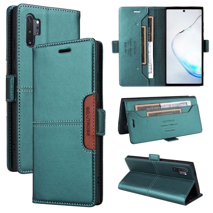 For Samsung Galaxy Note10+ GQUTROBE G01 RFID Anti-theft Leather Phone Case(Green)