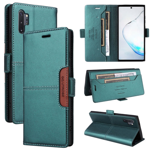 For Samsung Galaxy Note10+ GQUTROBE G01 RFID Anti-theft Leather Phone Case(Green)