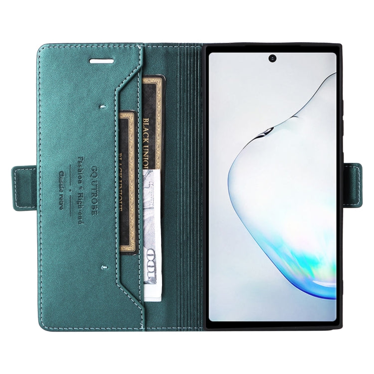 For Samsung Galaxy Note10+ GQUTROBE G01 RFID Anti-theft Leather Phone Case(Green)