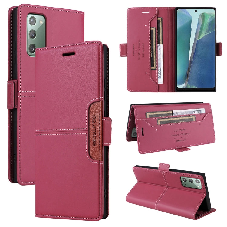 For Samsung Galaxy Note20 GQUTROBE G01 RFID Anti-theft Leather Phone Case(Red)
