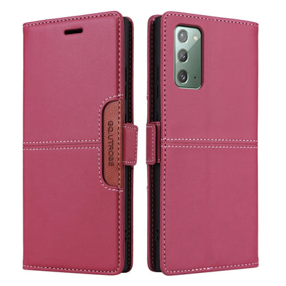 For Samsung Galaxy Note20 GQUTROBE G01 RFID Anti-theft Leather Phone Case(Red)