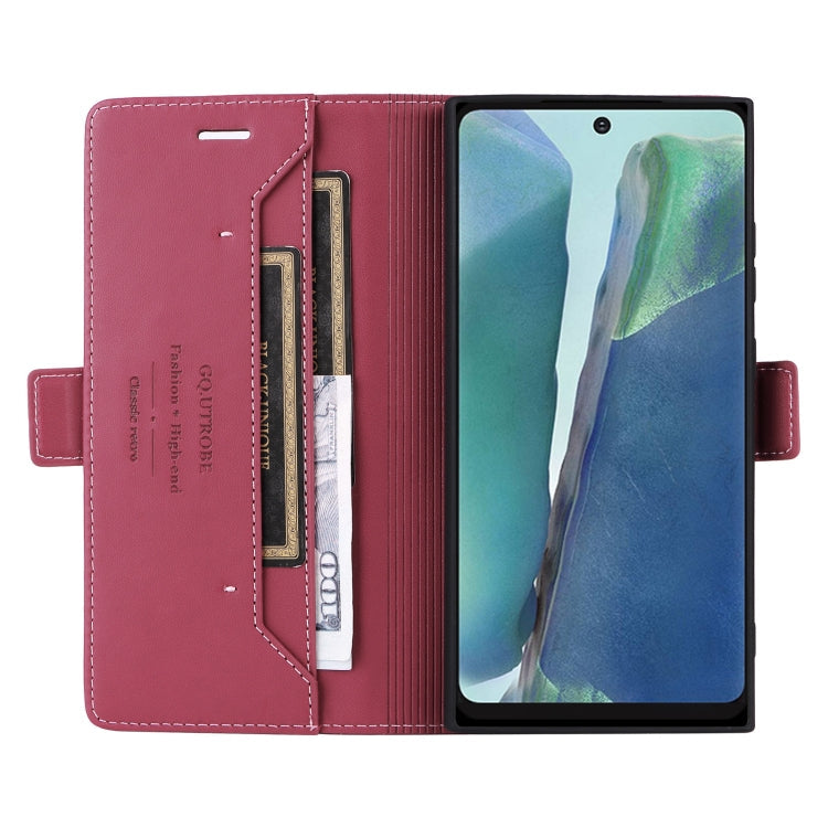 For Samsung Galaxy Note20 GQUTROBE G01 RFID Anti-theft Leather Phone Case(Red)