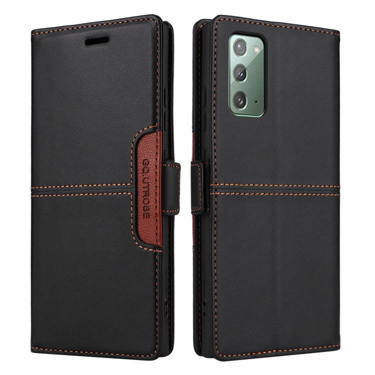 For Samsung Galaxy Note20 GQUTROBE G01 RFID Anti-theft Leather Phone Case(Black)