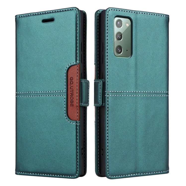 For Samsung Galaxy Note20 GQUTROBE G01 RFID Anti-theft Leather Phone Case(Green)