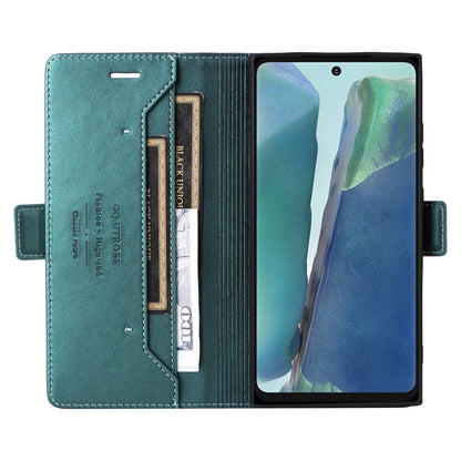 For Samsung Galaxy Note20 GQUTROBE G01 RFID Anti-theft Leather Phone Case(Green)