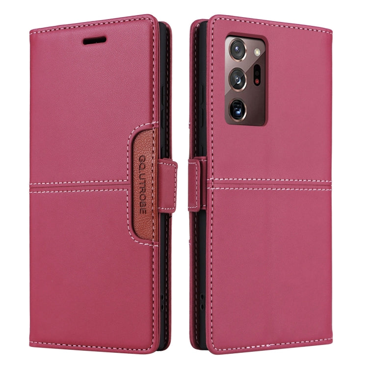 For Samsung Galaxy Note20 Ultra GQUTROBE G01 RFID Anti-theft Leather Phone Case(Red)