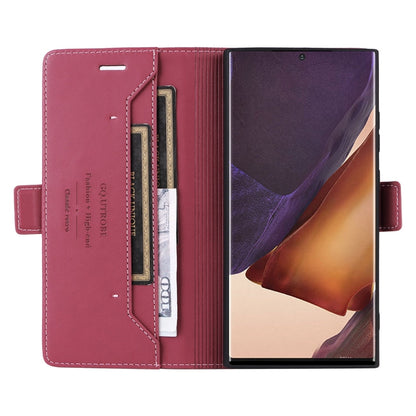 For Samsung Galaxy Note20 Ultra GQUTROBE G01 RFID Anti-theft Leather Phone Case(Red)