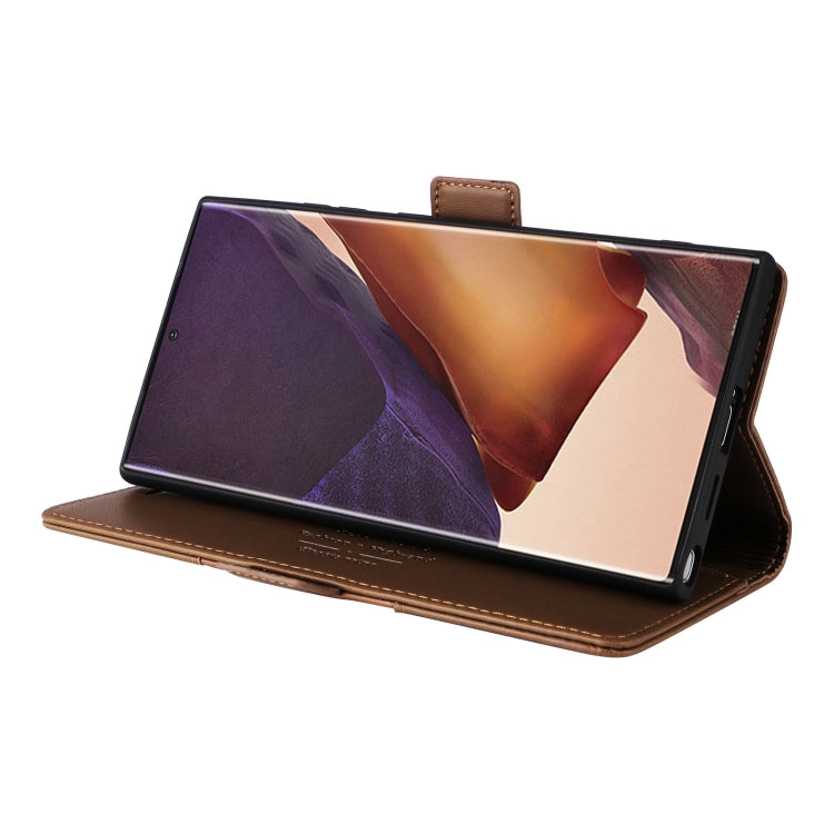 For Samsung Galaxy Note20 Ultra GQUTROBE G01 RFID Anti-theft Leather Phone Case(Brown)
