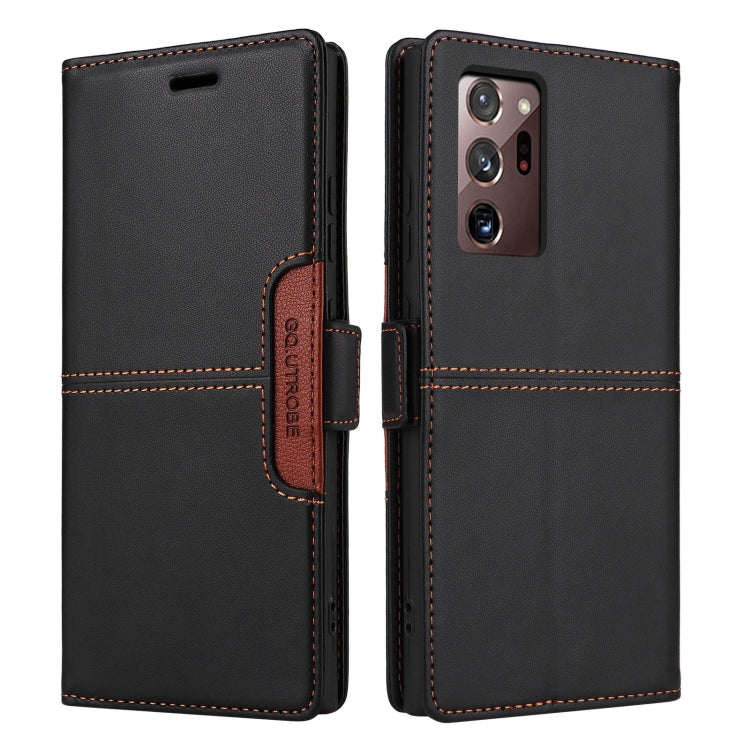 For Samsung Galaxy Note20 Ultra GQUTROBE G01 RFID Anti-theft Leather Phone Case(Black)