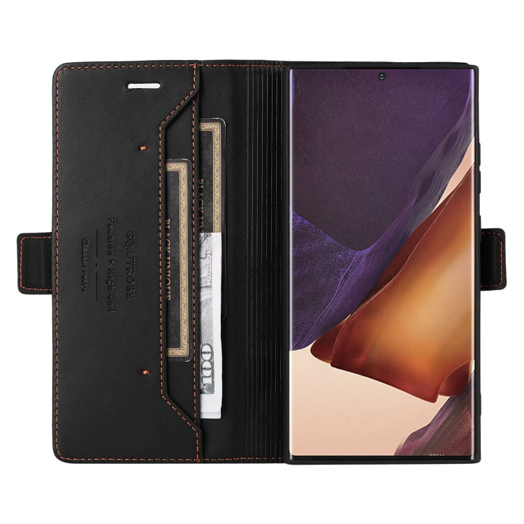 For Samsung Galaxy Note20 Ultra GQUTROBE G01 RFID Anti-theft Leather Phone Case(Black)