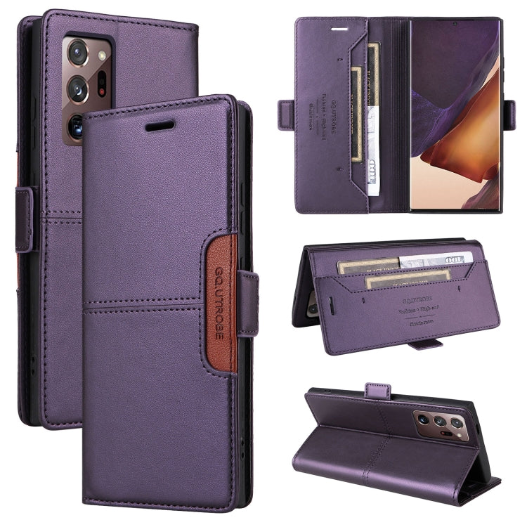 For Samsung Galaxy Note20 Ultra GQUTROBE G01 RFID Anti-theft Leather Phone Case(Purple)