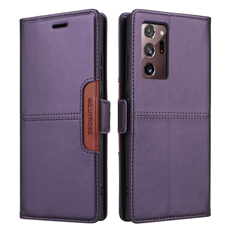 For Samsung Galaxy Note20 Ultra GQUTROBE G01 RFID Anti-theft Leather Phone Case(Purple)