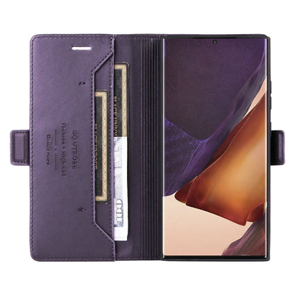 For Samsung Galaxy Note20 Ultra GQUTROBE G01 RFID Anti-theft Leather Phone Case(Purple)