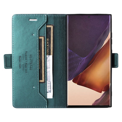 For Samsung Galaxy Note20 Ultra GQUTROBE G01 RFID Anti-theft Leather Phone Case(Green)
