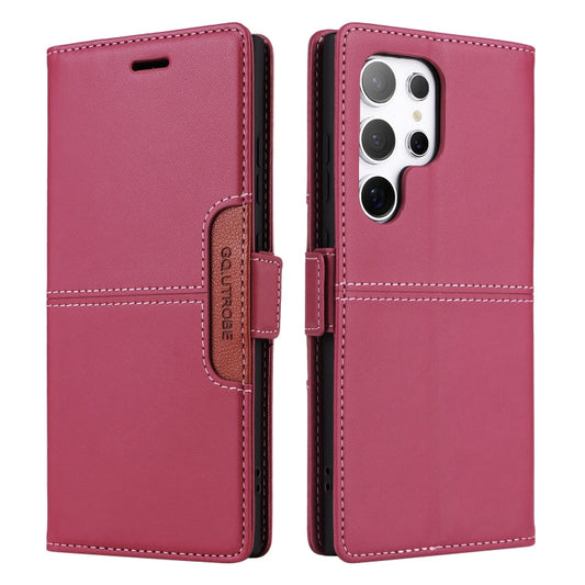 For Samsung Galaxy S22 Ultra 5G GQUTROBE G01 RFID Anti-theft Leather Phone Case(Red)