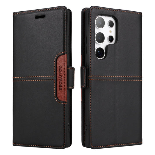 For Samsung Galaxy S22 Ultra 5G GQUTROBE G01 RFID Anti-theft Leather Phone Case(Black)