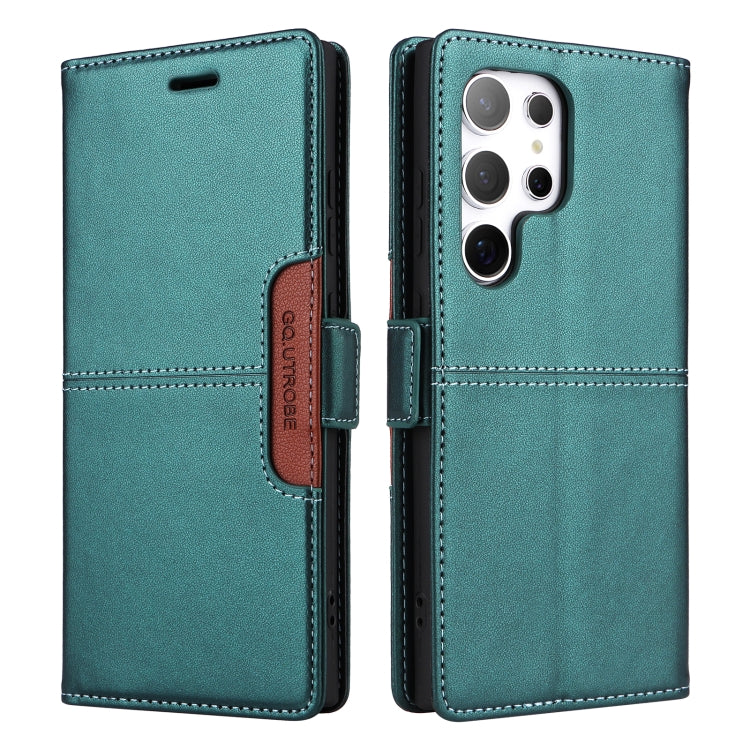 For Samsung Galaxy S22 Ultra 5G GQUTROBE G01 RFID Anti-theft Leather Phone Case(Green)