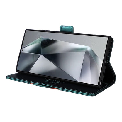 For Samsung Galaxy S22 Ultra 5G GQUTROBE G01 RFID Anti-theft Leather Phone Case(Green)