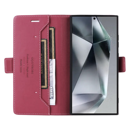 For Samsung Galaxy S23 Ultra 5G GQUTROBE G01 RFID Anti-theft Leather Phone Case(Red)