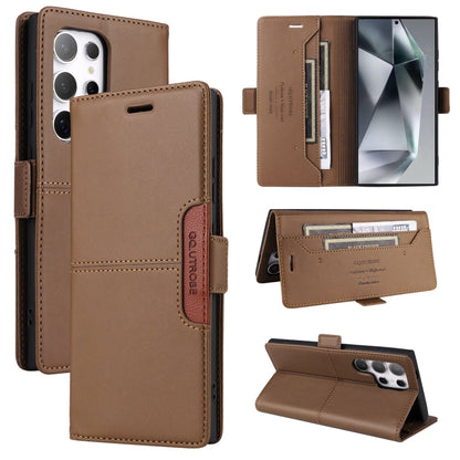 For Samsung Galaxy S23 Ultra 5G GQUTROBE G01 RFID Anti-theft Leather Phone Case(Brown)