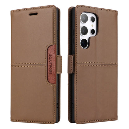 For Samsung Galaxy S23 Ultra 5G GQUTROBE G01 RFID Anti-theft Leather Phone Case(Brown)
