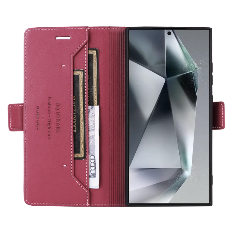 For Samsung Galaxy S24 Ultra 5G GQUTROBE G01 RFID Anti-theft Leather Phone Case(Red)