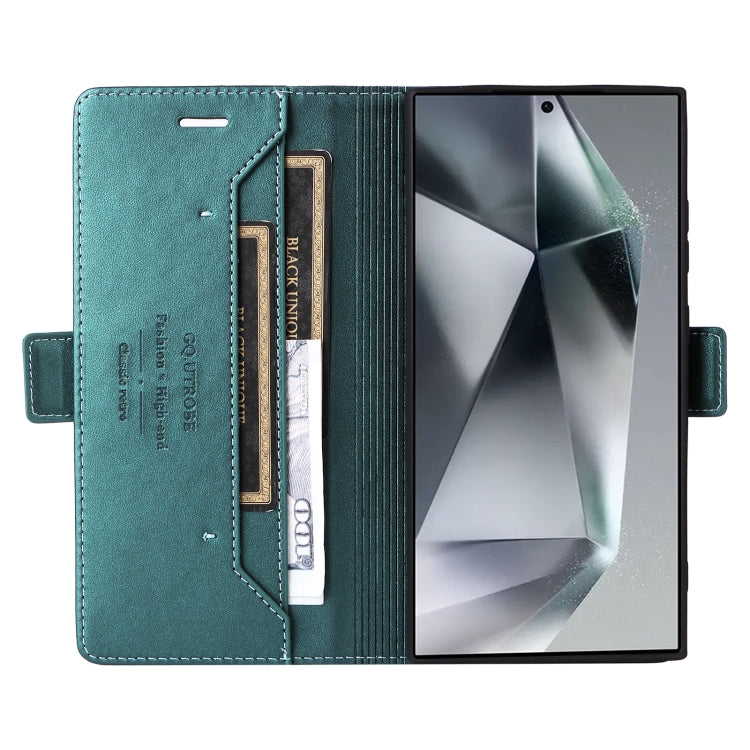 For Samsung Galaxy S24 Ultra 5G GQUTROBE G01 RFID Anti-theft Leather Phone Case(Green)