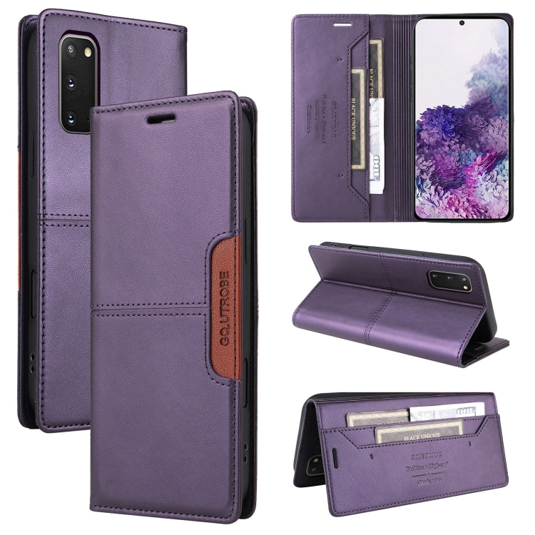 For Samsung Galaxy S20 GQUTROBE G01 RFID Anti-theft Leather Phone Case(Purple)