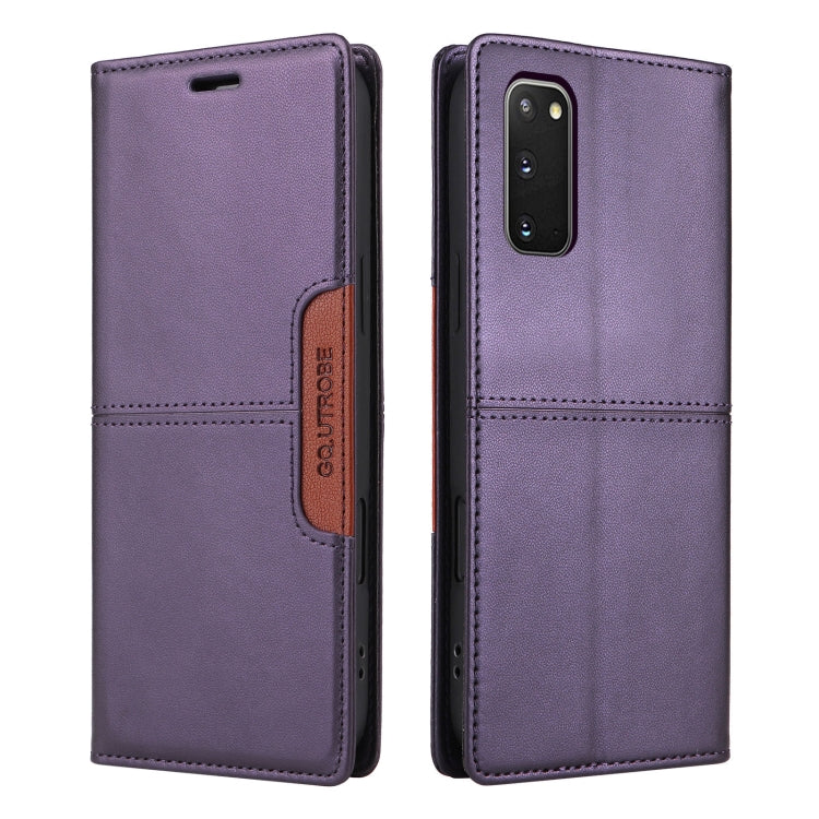 For Samsung Galaxy S20 GQUTROBE G01 RFID Anti-theft Leather Phone Case(Purple)