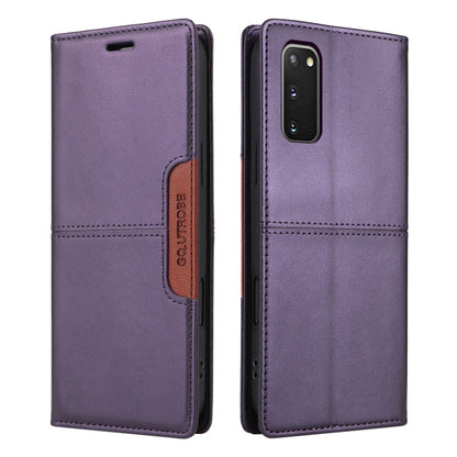 For Samsung Galaxy S20 GQUTROBE G01 RFID Anti-theft Leather Phone Case(Purple)