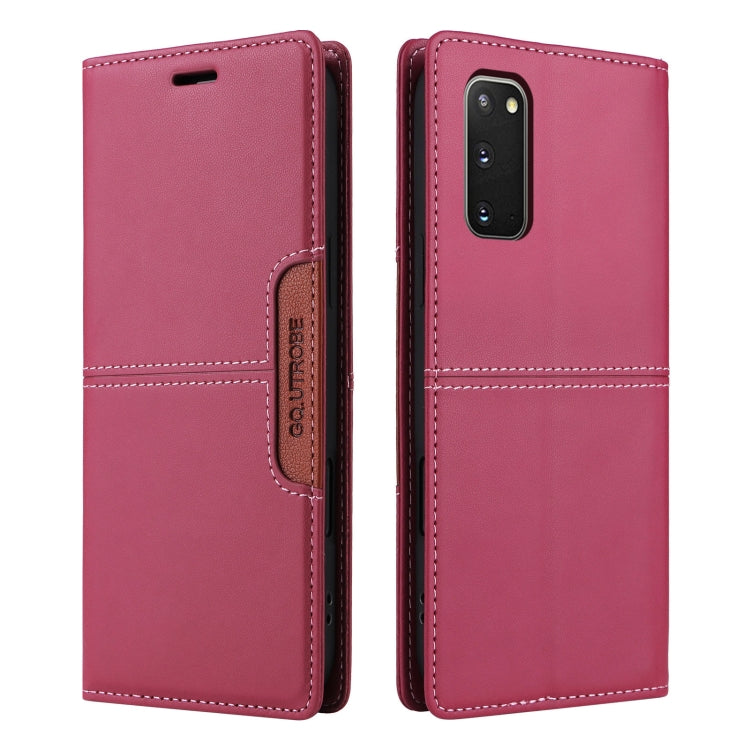For Samsung Galaxy S20 FE GQUTROBE G01 RFID Anti-theft Leather Phone Case(Red)