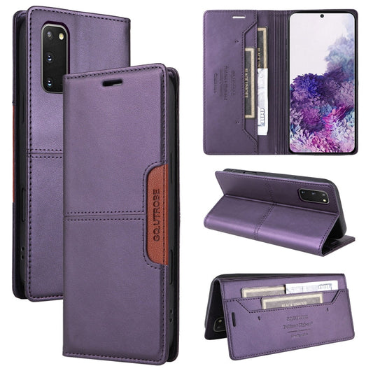 For Samsung Galaxy S20 FE GQUTROBE G01 RFID Anti-theft Leather Phone Case(Purple)