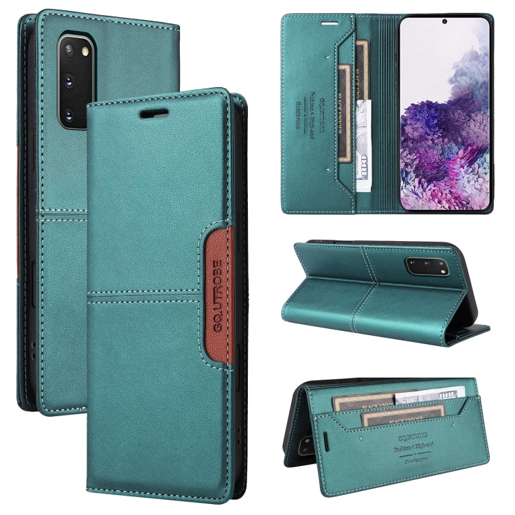 For Samsung Galaxy S20 FE GQUTROBE G01 RFID Anti-theft Leather Phone Case(Green)