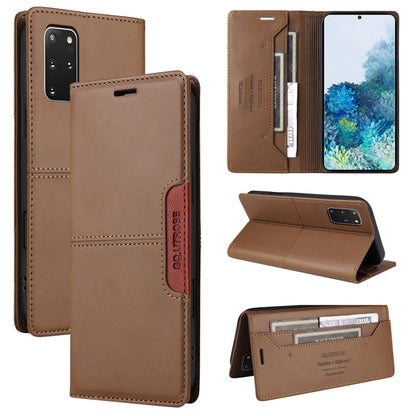 For Samsung Galaxy S20+ GQUTROBE G01 RFID Anti-theft Leather Phone Case(Brown)