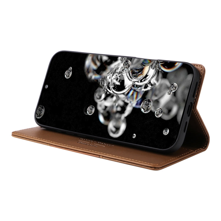 For Samsung Galaxy S20 Ultra GQUTROBE G01 RFID Anti-theft Leather Phone Case(Brown)