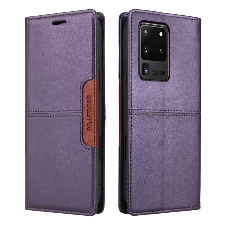 For Samsung Galaxy S20 Ultra GQUTROBE G01 RFID Anti-theft Leather Phone Case(Purple)