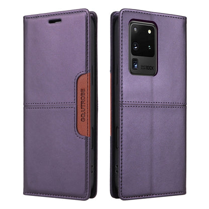 For Samsung Galaxy S20 Ultra GQUTROBE G01 RFID Anti-theft Leather Phone Case(Purple)