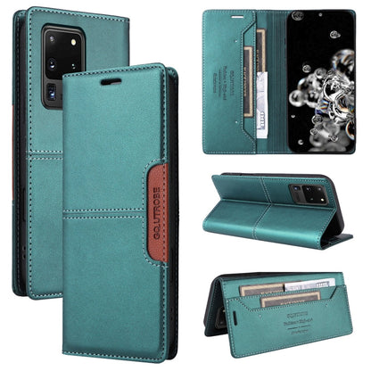For Samsung Galaxy S20 Ultra GQUTROBE G01 RFID Anti-theft Leather Phone Case(Green)