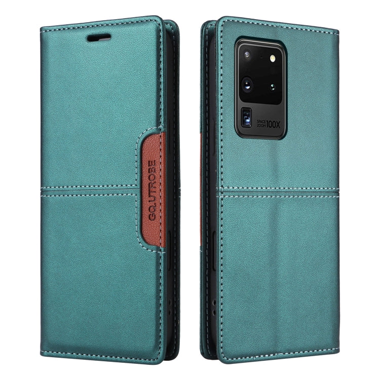 For Samsung Galaxy S20 Ultra GQUTROBE G01 RFID Anti-theft Leather Phone Case(Green)