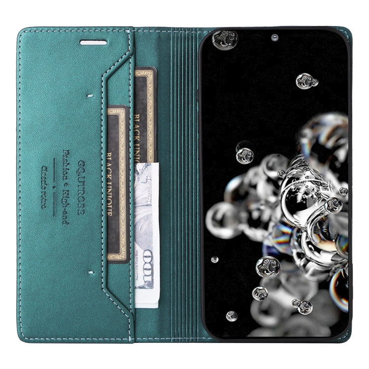 For Samsung Galaxy S20 Ultra GQUTROBE G01 RFID Anti-theft Leather Phone Case(Green)