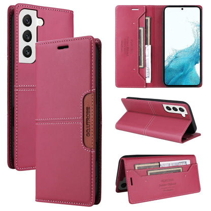 For Samsung Galaxy S21 5G GQUTROBE G01 RFID Anti-theft Leather Phone Case(Red)