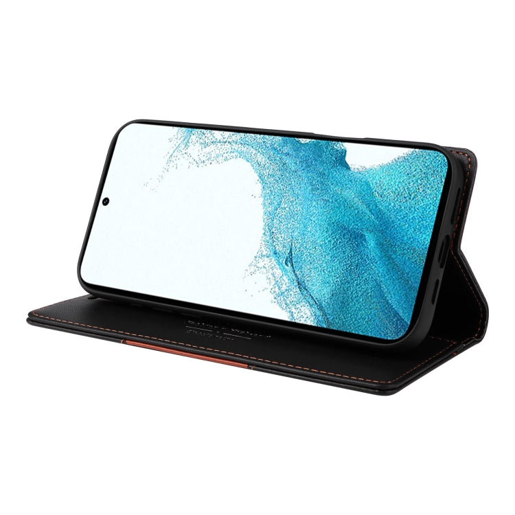 For Samsung Galaxy S21 5G GQUTROBE G01 RFID Anti-theft Leather Phone Case(Black)