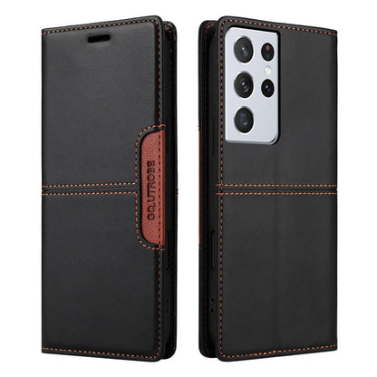 For Samsung Galaxy S21 Ultra 5G GQUTROBE G01 RFID Anti-theft Leather Phone Case(Black)