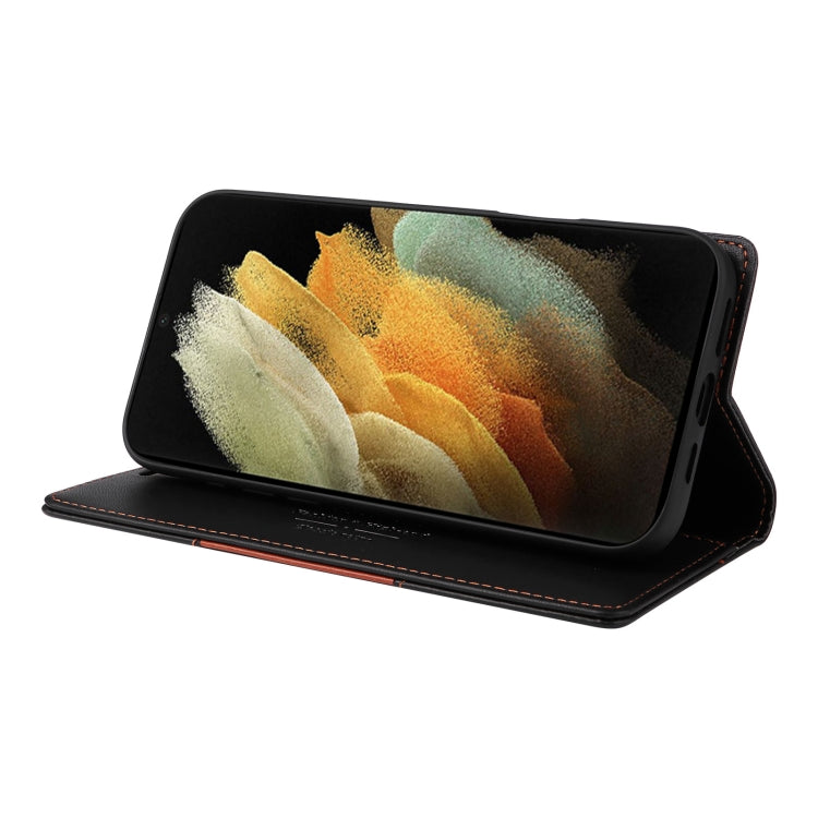 For Samsung Galaxy S21 Ultra 5G GQUTROBE G01 RFID Anti-theft Leather Phone Case(Black)