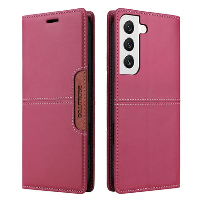 For Samsung Galaxy S21 FE 5G GQUTROBE G01 RFID Anti-theft Leather Phone Case(Red)