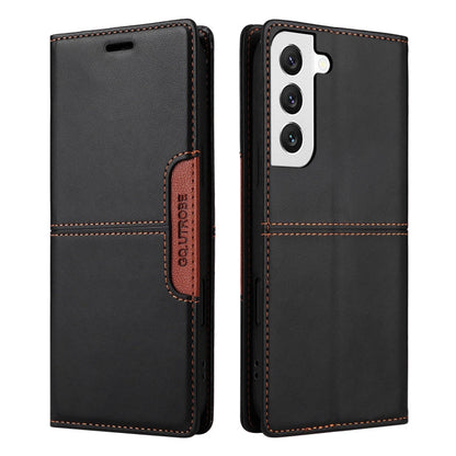 For Samsung Galaxy S21 FE 5G GQUTROBE G01 RFID Anti-theft Leather Phone Case(Black)