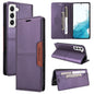 For Samsung Galaxy S21 FE 5G GQUTROBE G01 RFID Anti-theft Leather Phone Case(Purple)