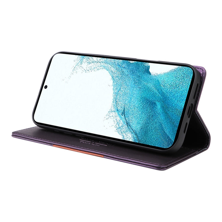 For Samsung Galaxy S22 5G GQUTROBE G01 RFID Anti-theft Leather Phone Case(Purple)