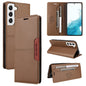 For Samsung Galaxy S22+ 5G GQUTROBE G01 RFID Anti-theft Leather Phone Case(Brown)