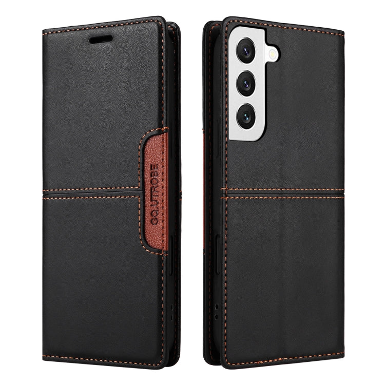 For Samsung Galaxy S22+ 5G GQUTROBE G01 RFID Anti-theft Leather Phone Case(Black)